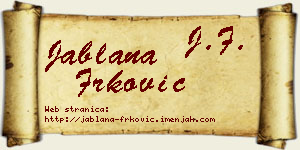 Jablana Frković vizit kartica